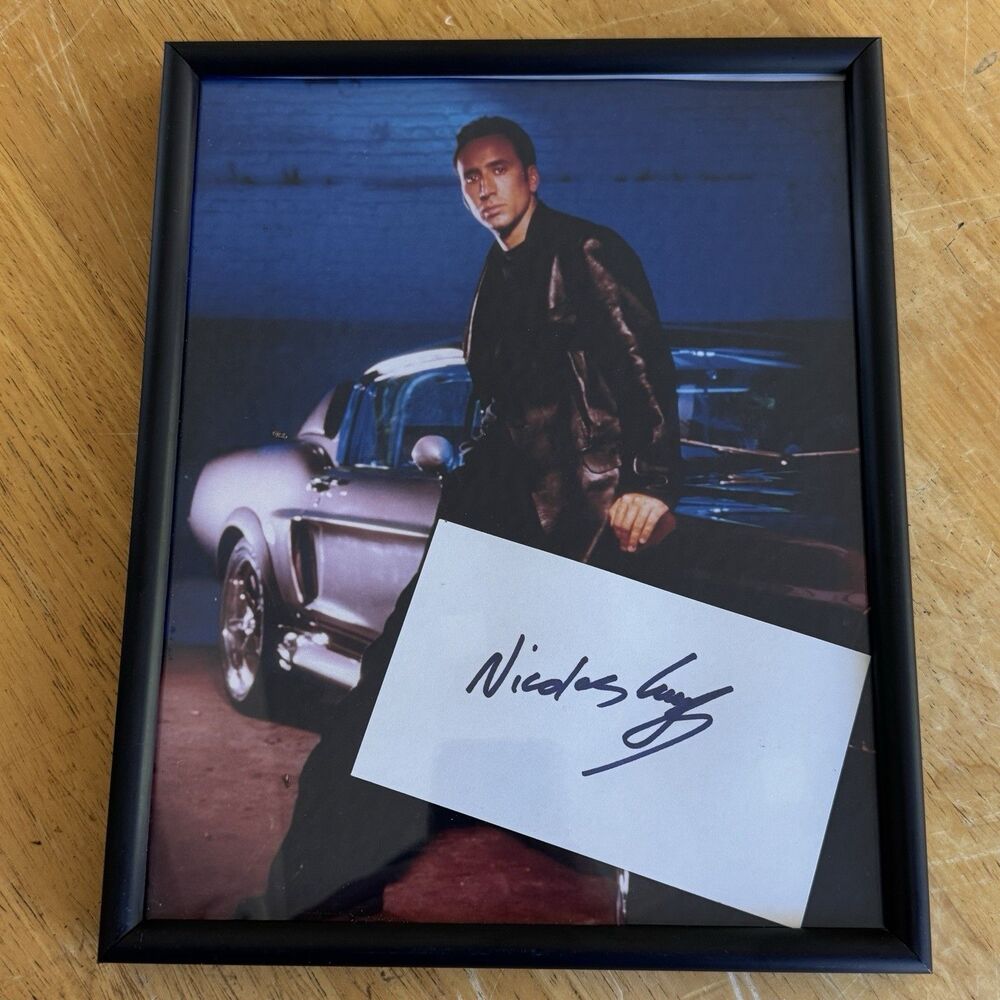 Nicolas Cage Autographed Card With 8x10 Photo Signed 8x10 Framed Memphis Raines